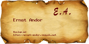 Ernst Andor névjegykártya