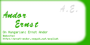 andor ernst business card